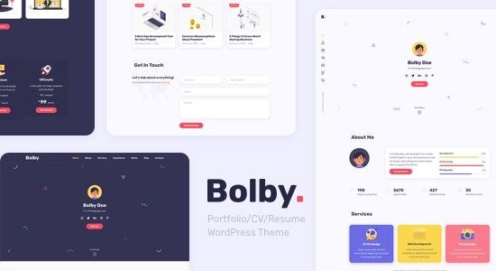 Bolby  Portfolio/CV/Resume WordPress Theme 1.0.9 – Portfolio CV Resume WordPress Theme